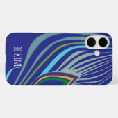 Moderne Peacock Feather gepersonaliseerde Damask i Case-Mate iPhone Case (Achterkant (horizontaal))