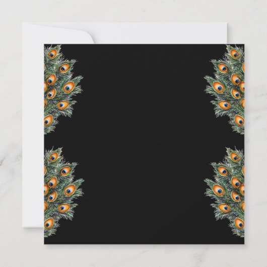 Moderne Peacock Feathers Corporate Kerstfeest Kaart (Achterkant)