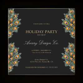 Moderne Peacock Feathers Corporate Kerstfeest Kaart