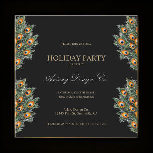 Moderne Peacock Feathers Corporate Kerstfeest Kaart