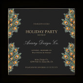 Moderne Peacock Feathers Corporate Kerstfeest Kaart