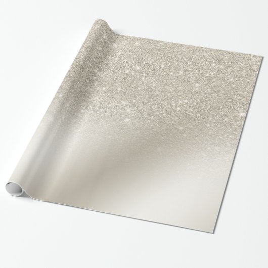 moderne pearl glitter iory ombre gradiënt metaal cadeaupapier (Uitgerold)