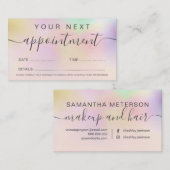 Moderne peerl nacre holographic ombre professional afsprakenkaartje (Voorkant / Achterkant)