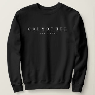 Moderne peetmoeder heeft elegante typografie vastg trui