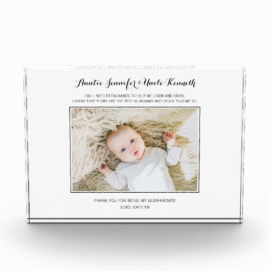 Moderne peetouders dank je Keepsake Fotoblokken (Voorkant)