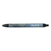 Moderne pen van Navy Blauwe Goud Agate Geode (Voorkant)