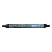 Moderne pen van Navy Blauwe Goud Agate Geode