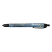 Moderne pen van Navy Blauwe Goud Agate Geode (Bodem)