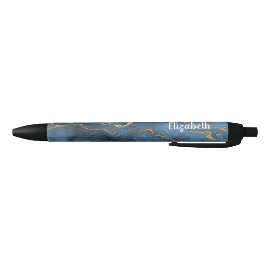Moderne pen van Navy Blauwe Goud Agate Geode (Bodem)