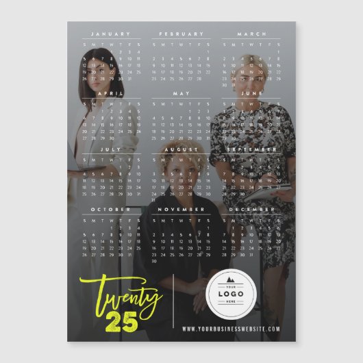 Moderne Penseel 2025 Kalender Foto Magnetische Kaa (Voorkant)