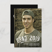 Moderne Penseel Afstuderen Grunge Photo Party nodi Aankondiging (Voorkant / Achterkant)