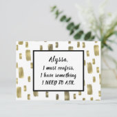 Moderne penseel goudkoper Bronze zijn mijn Bridesm RSVP Kaartje (Staand voorkant)