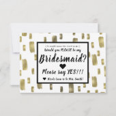 Moderne penseel goudkoper Bronze zijn mijn Bridesm RSVP Kaartje (Achterkant)