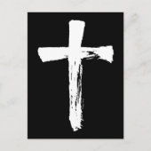 Moderne penseel kruis - Christelijk religie Crucif Feestdagenkaart (Voorkant)