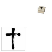 Moderne penseel kruis - Christelijk religie Crucif Rubberstempel (Gestempeld)