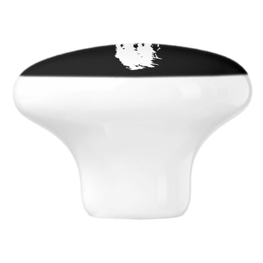 Moderne penseel kruis - Christelijke witte crucifi Keramische Knop (Zijkant)