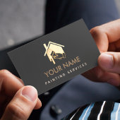 Moderne penseel penselen Neutrale crème en zwart s Visitekaartje