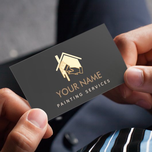Moderne penseel penselen Neutrale crème en zwart s Visitekaartje