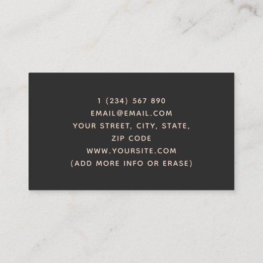 Moderne penseel penselen Neutrale crème en zwart s Visitekaartje (Achterkant)