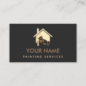 Moderne penseel penselen Neutrale crème en zwart s Visitekaartje (Voorkant)