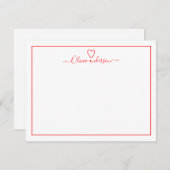 Moderne penseel rood hart persoonlijke notitiekaar notitiekaartje (Voorkant / Achterkant)