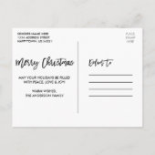 Moderne, penseel, script, 5 kerstfeest briefkaart (Achterkant)