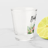 Moderne penseelbox met tropisch hout shot glas (Links)