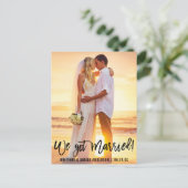 Moderne Penseelfoto voor penseel, we zijn getrouwd Briefkaart (Staand voorkant)