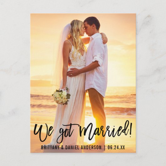 Moderne Penseelfoto voor penseel, we zijn getrouwd Briefkaart (Voorkant)