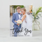 Moderne penseelfoto voor weddenschappen bedankkaart (Staand voorkant)