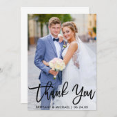 Moderne penseelfoto voor weddenschappen bedankkaart (Voorkant / Achterkant)