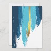 Moderne penseelgoud en blauw baptisme kaart (Achterkant)