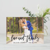 Moderne penseelliefhebber en Bedankt bruiloft foto (Staand voorkant)