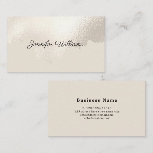 Moderne penseellijn Faux Neutral Minimalist Visitekaartje (Voorkant / Achterkant)