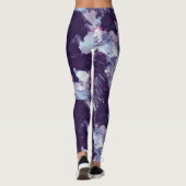 Moderne penseellijnblauwe en paarse Leggings (Achterkant)