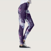 Moderne penseellijnblauwe en paarse Leggings (Rechts)
