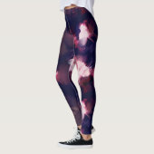 Moderne penseellijnblauwe en paarse Leggings (Links)