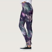 Moderne penseellijnblauwe en paarse Leggings (Links)