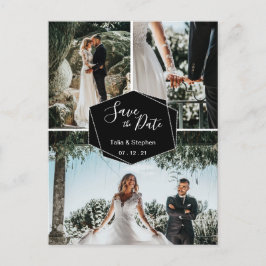 Moderne Penseelmantel 3 Foto opslaan Datum Aankondigingskaart