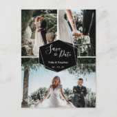 Moderne Penseelmantel 3 Foto opslaan Datum Aankondigingskaart (Voorkant)