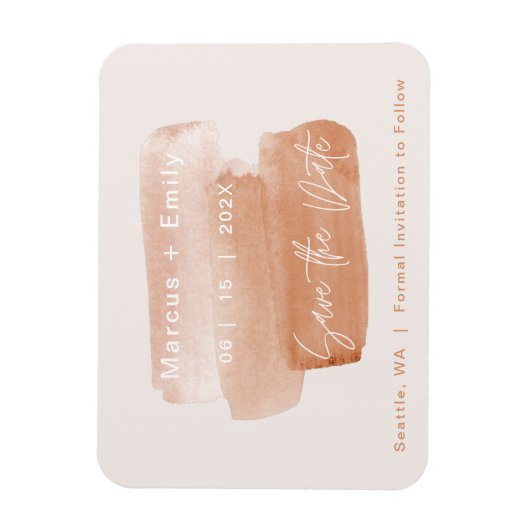 Moderne penseelminimalist sparen de datum magneet (Verticaal)