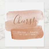 Moderne penseelminimalistische bruiloft wijn etiket (Enkel label)