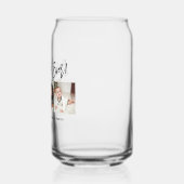 Moderne penseelscript 3 Foto beste vader ooit Blikvorm Glas (Links)