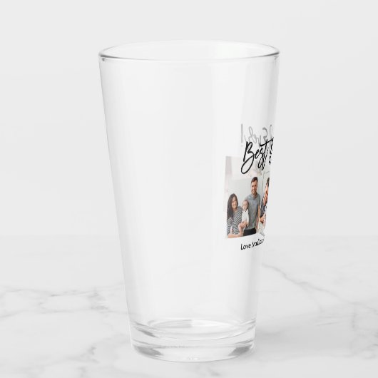 Moderne penseelscript 3 Foto beste vader ooit Glas (Rechts)