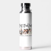 Moderne penseelscript 3 Foto beste vader ooit Waterfles (Links)