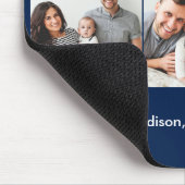 Moderne penseelscript 3 Foto's Beste pap ooit blau Muismat (Hoek)