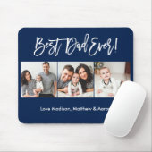 Moderne penseelscript 3 Foto's Beste pap ooit blau Muismat (Met muis)