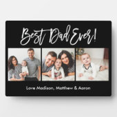 Moderne penseelscript 3 Foto's Beste vader ooit Fotoplaat (voorkant)
