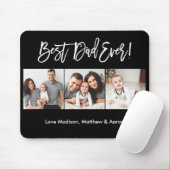 Moderne penseelscript 3 Foto's Beste vader ooit Muismat (Met muis)