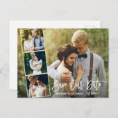 Moderne penseelscript 4 Foto opslaan Datum Briefkaart (Voorkant / Achterkant)